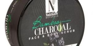 NutriGlow Naturals Bamboo Charcoal Face & Body Scrub 200gm