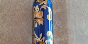 Flower Printed Copper Water Bottle