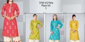 Rayon Palazzo Kurti Set