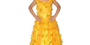 Girls Cotton Dress Yellow