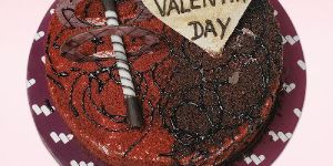 Valentine Fusion Red Velvet And Chocolate Cake