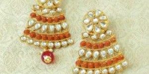 Maroon Alloy Chandbali Earrings