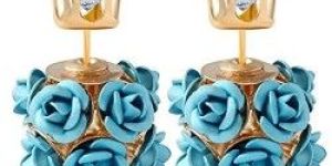 Rose Shape Two Sided Stud Earrings
