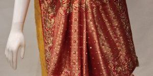 Yellow with Red Border Saree