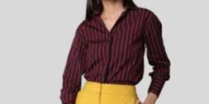 Shadow Striped Burgundy Shirt
