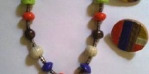 Hand made Terracotta Multi Color Jewellery Necklace set.