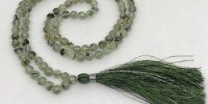 Glass Prehnite Mala Beads