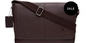 Mens Dark Brown Leather Messanger Bag