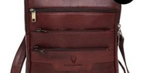 Mens Dark Brown Leather Sling Bag