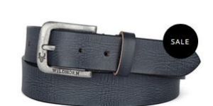 Mens Grey Leather Belt