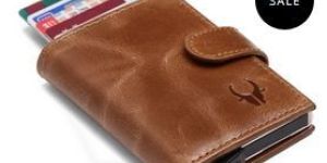Mens Tan Brown Leather Card Holder