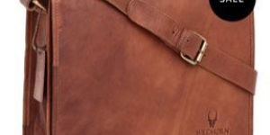 Mens Tan Brown Leather Messanger Bag