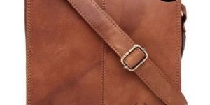 Mens Tan Brown Leather Sling Bag