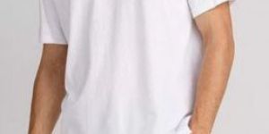 Mens White Round Neck T-Shirt