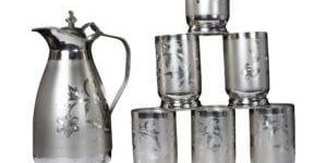Silver Glass and Jug Set