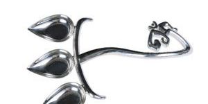 Silver Teen Mukhi Arti Diya