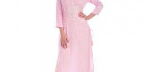 Light Pink Cotton Kurti Palazzo Set