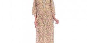 Yellow Pink Flower Printed Kurtis