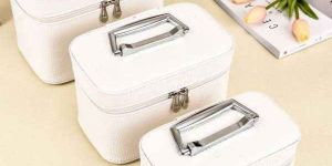 White Faux Leather Vanity Box