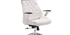 Leatherette High Back White Chair