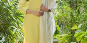 YELLOW COTTON MANDARIN COLLAR KURTA
