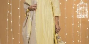 YELLOW GOTA COTTON KURTA