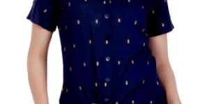 Blue Half Sleeve Jumpsuit