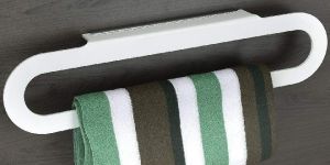 Towel Napkin Holder Ring Acrylic Bathroom Accessories for Home (14 Inch, White)