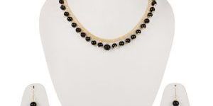 Black Beads Golden Choker Necklace