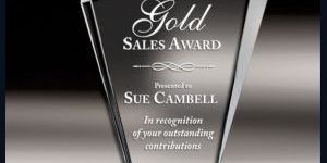 Gold Sales Award Crystal Trophy