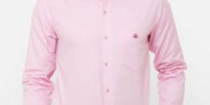 Donzell Light Pink Regular Fit Dotted Formal Shirt