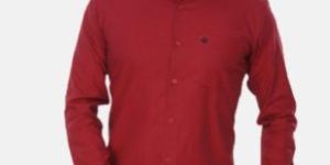 Donzell Red Pure Cotton Formal Shirt