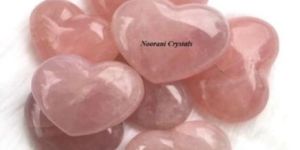 Rose Quartz Puffy Hearts Gemstone Hearts
