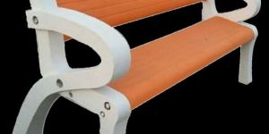 White & Orange Garden Bench