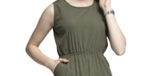 Green Half Sleeve Jumpsuit