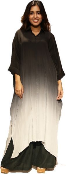 Black and Grey Kurti with Batwing Sleeve