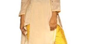 off White Kurti with Yellow Bottom