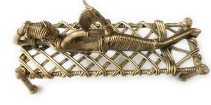 Handmade Tribal Lady Reading Book Bed Dhokra Metal Figurines