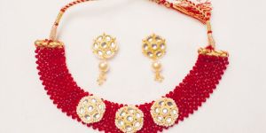 Trendy Dark Red Choker Necklace Set