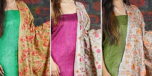 Ladies Embroidered Unstitched Suits