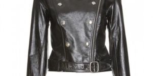 Womens Black Cropped Leather Jacket