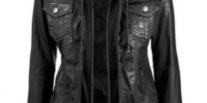 Womens Black Double Layered Jacket