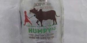 Printed Milk Glass Bottle