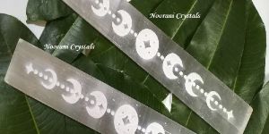 Selenite Moon Phase Engraved Sticks