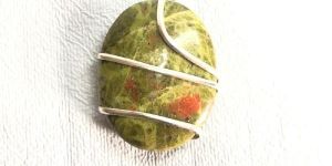 Unakite Worry Stone Pendants