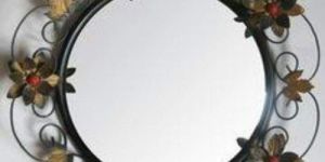 Round Iron Wall Mirror