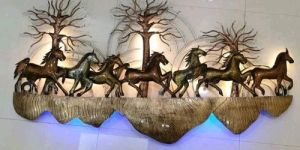 Seven Horses Wall Hanging with LED