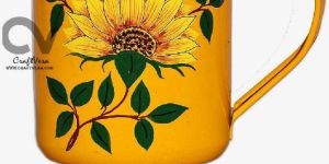Hand Painted Enamelware Stainless Steel Sunflower Mug