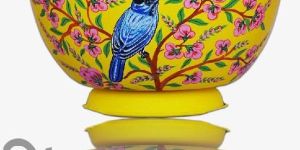 Hand Painted Enamelware Woodpecker Bowl