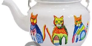 Hand Painted Enamelware Stainless Steel Tea Kettle